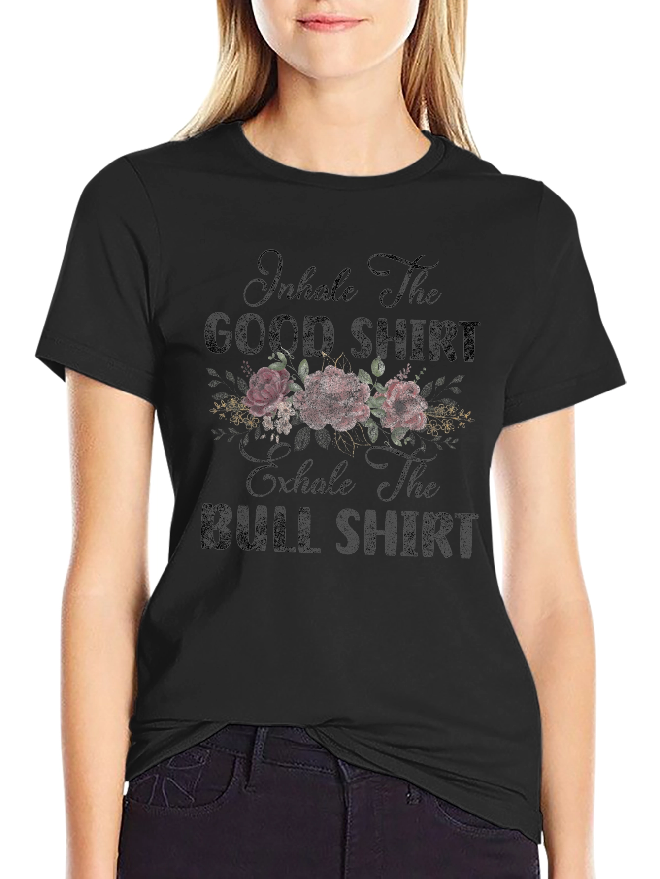 Inhale Good Exhale Bull Mens Graphic Tee