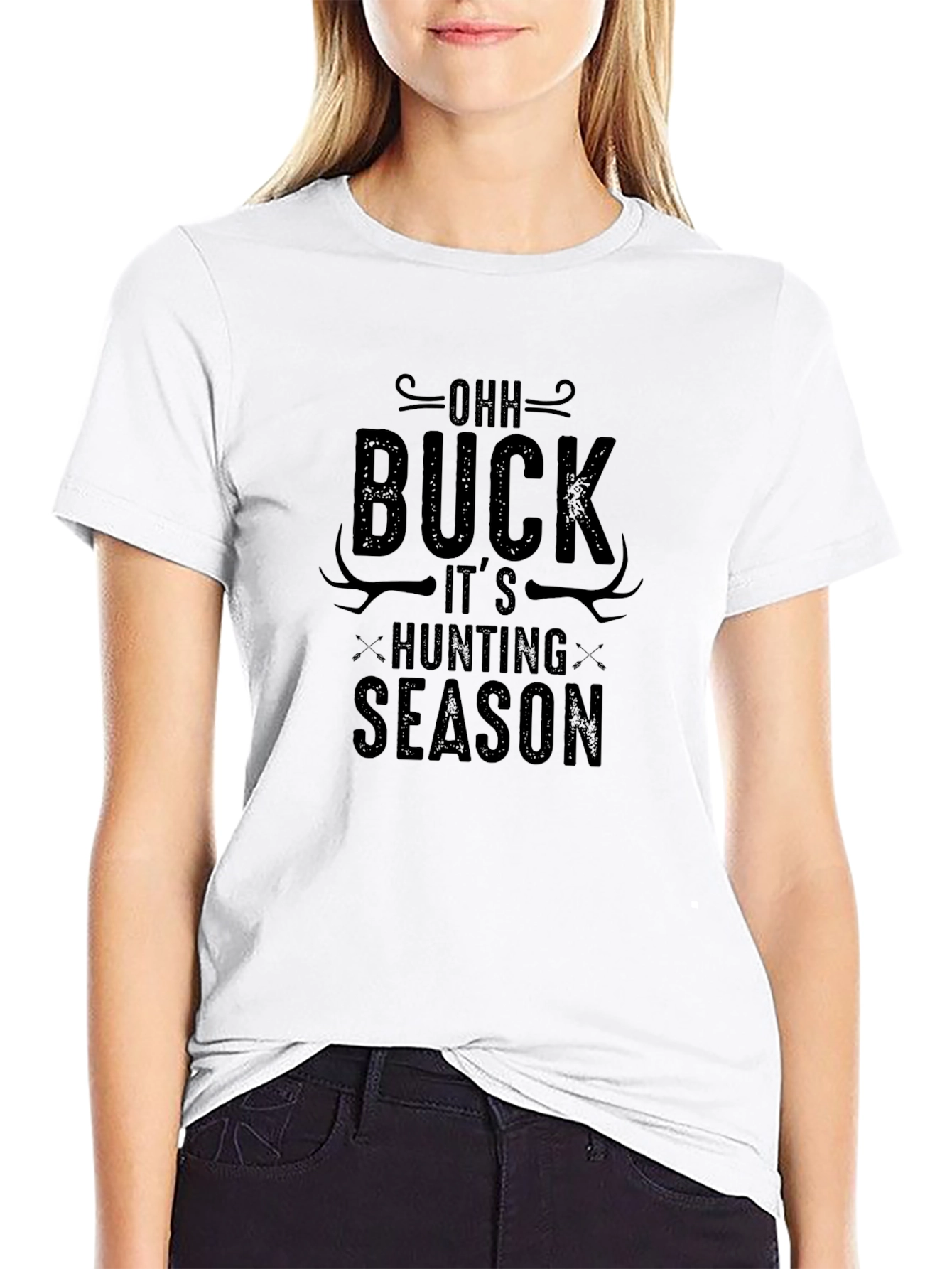 OOH BUCK Its Hunting Season Black T-Shirt