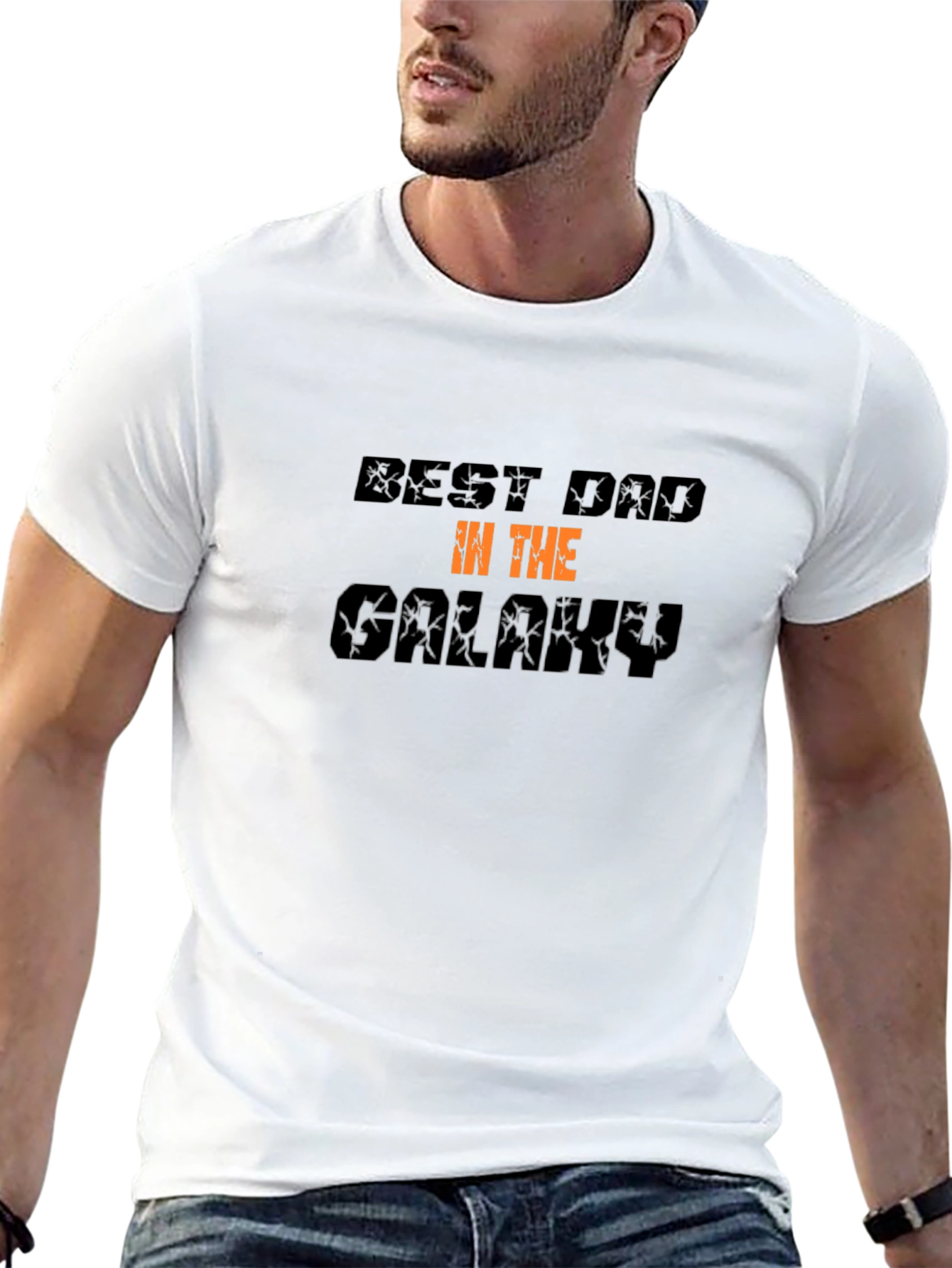 Best Dad in the Galaxy Graphic Tee - Black