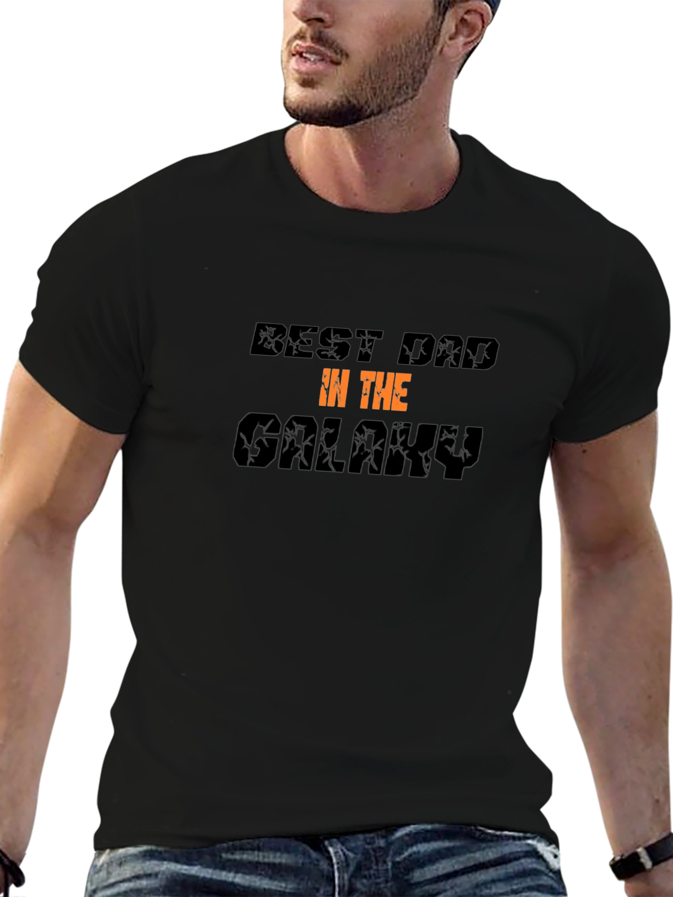 Best Dad in the Galaxy Graphic Tee - Black