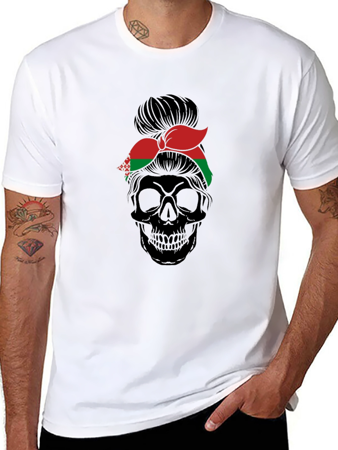 Belarus Messy Bun Skull Tee