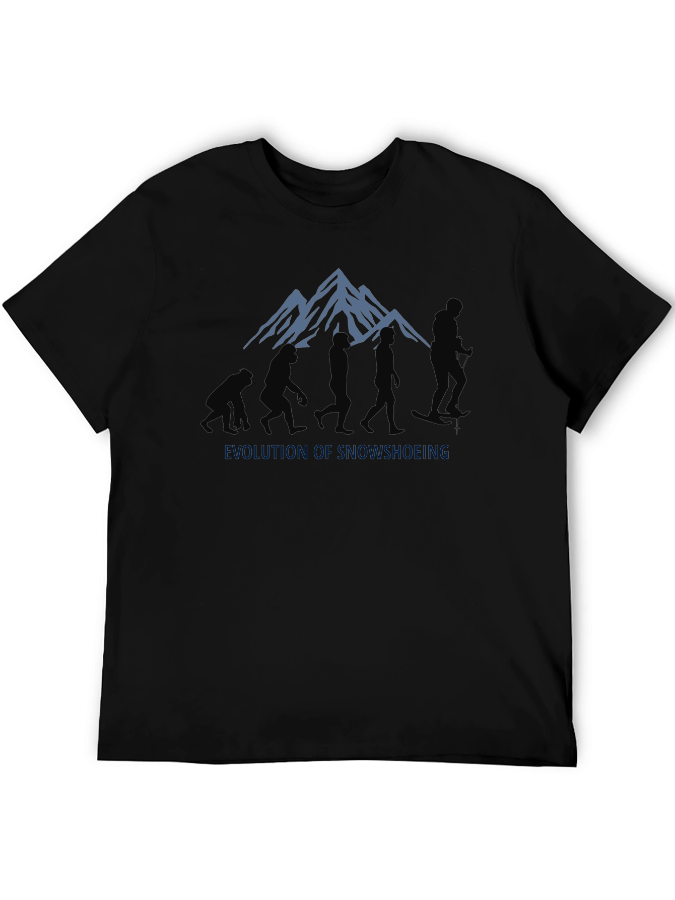 Evolution of Snowshoeing Black Graphic Tee