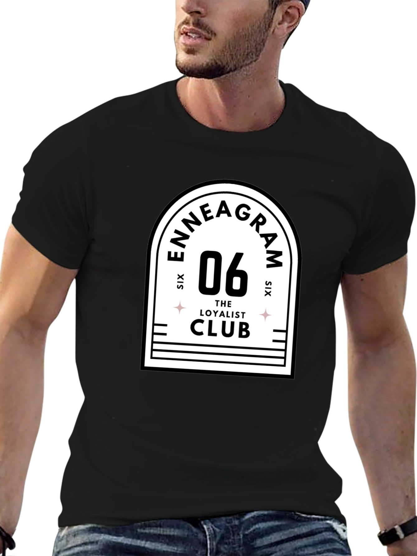 Enneagram 06 The Loyalist Club Black T-Shirt