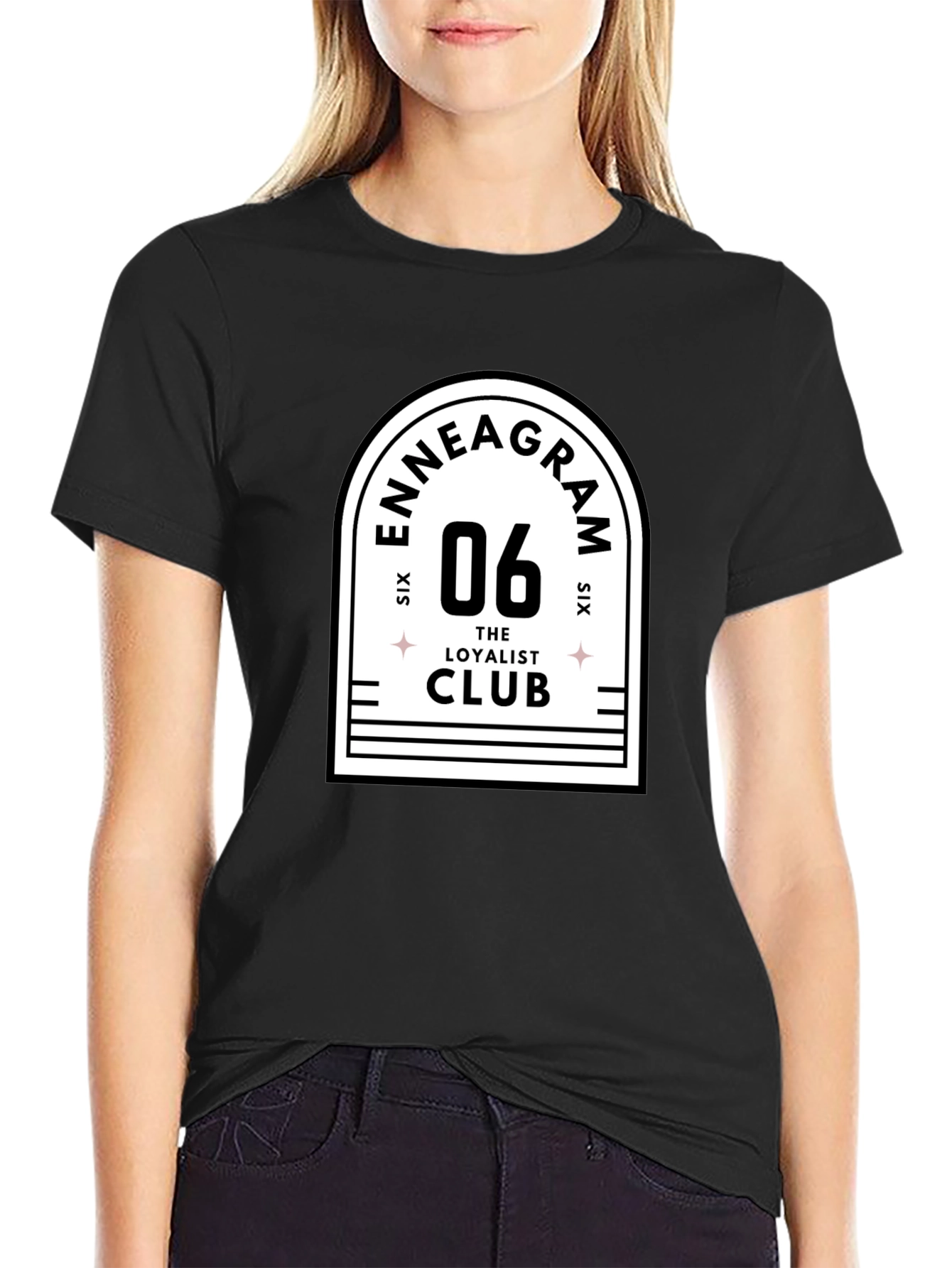 Enneagram 06 The Loyalist Club Black T-Shirt