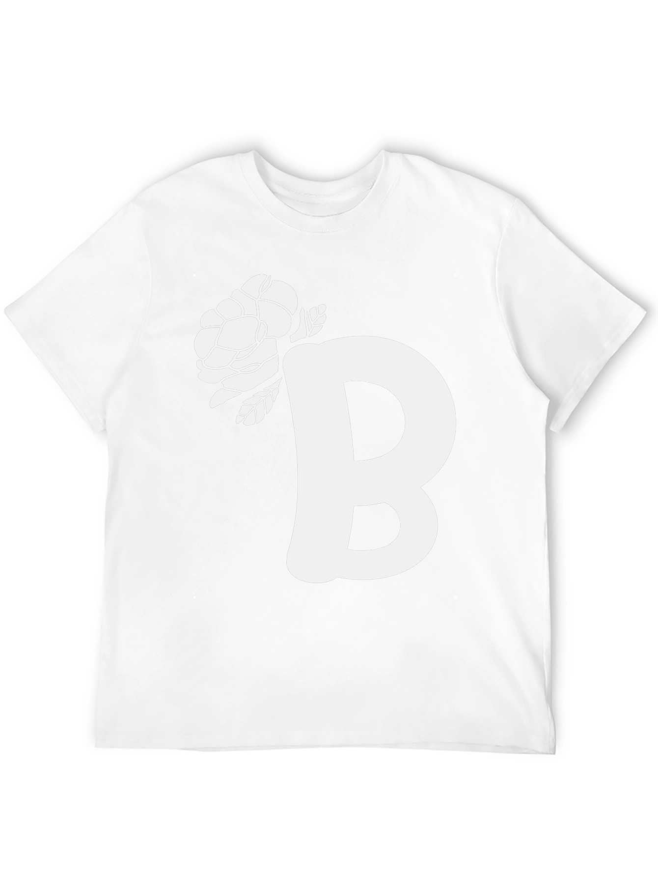 Floral Initial B Black T-Shirt