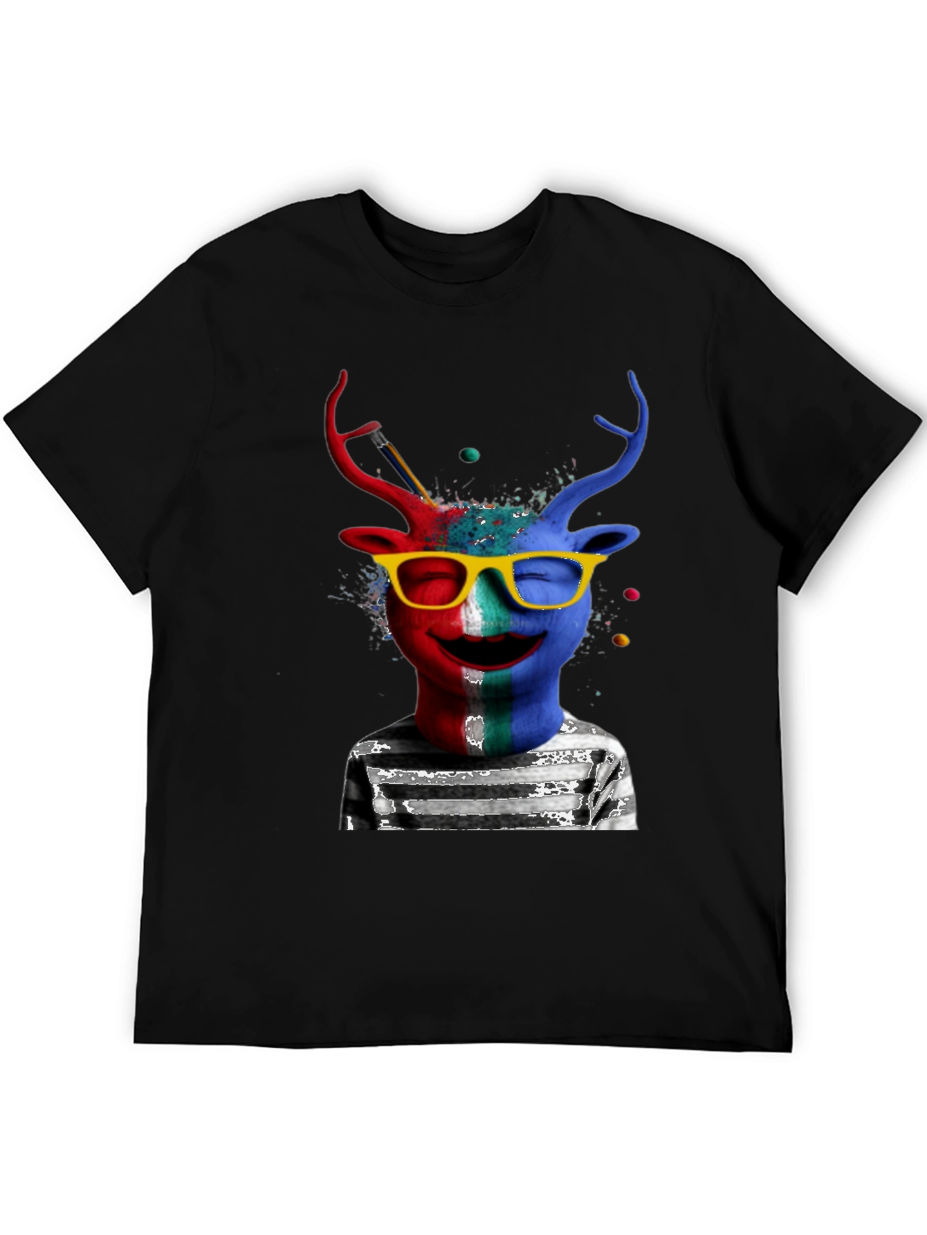 Artsy Deer Graphic T-Shirt - Quirky Style