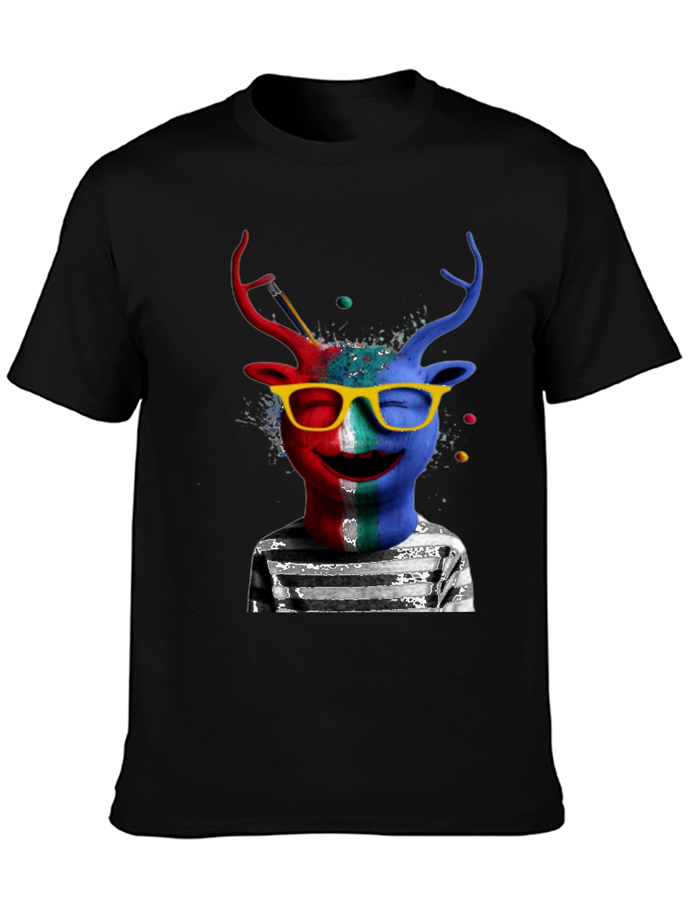 Artsy Deer Graphic T-Shirt - Quirky Style