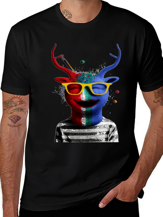 Artsy Deer Graphic T-Shirt - Quirky Style