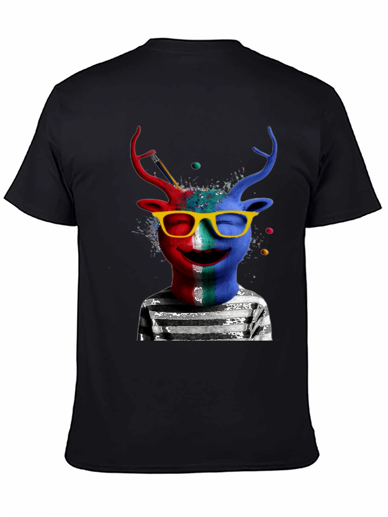 Artsy Deer Graphic T-Shirt - Quirky Style
