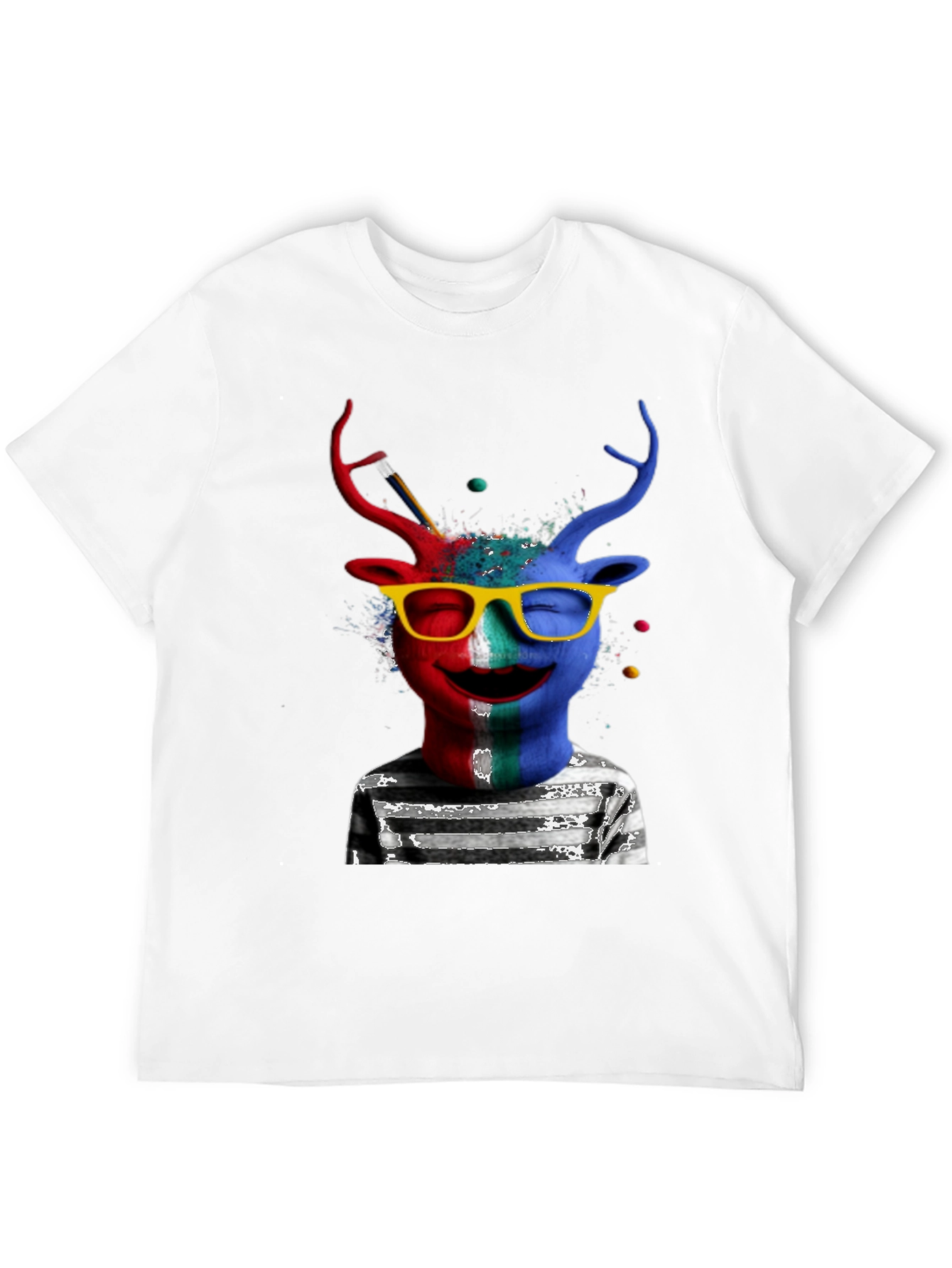 Artsy Deer Graphic T-Shirt - Quirky Style