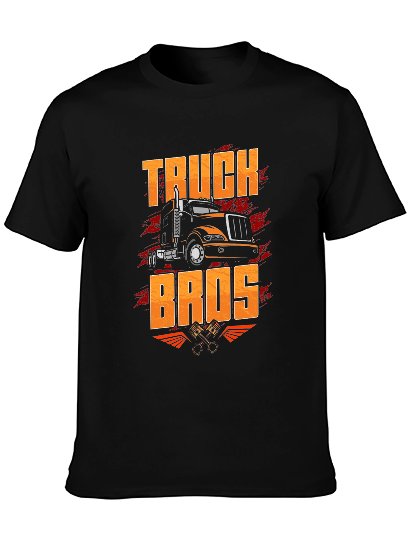 Truck Bros Graphic Tee - Black Crew Neck T-Shirt