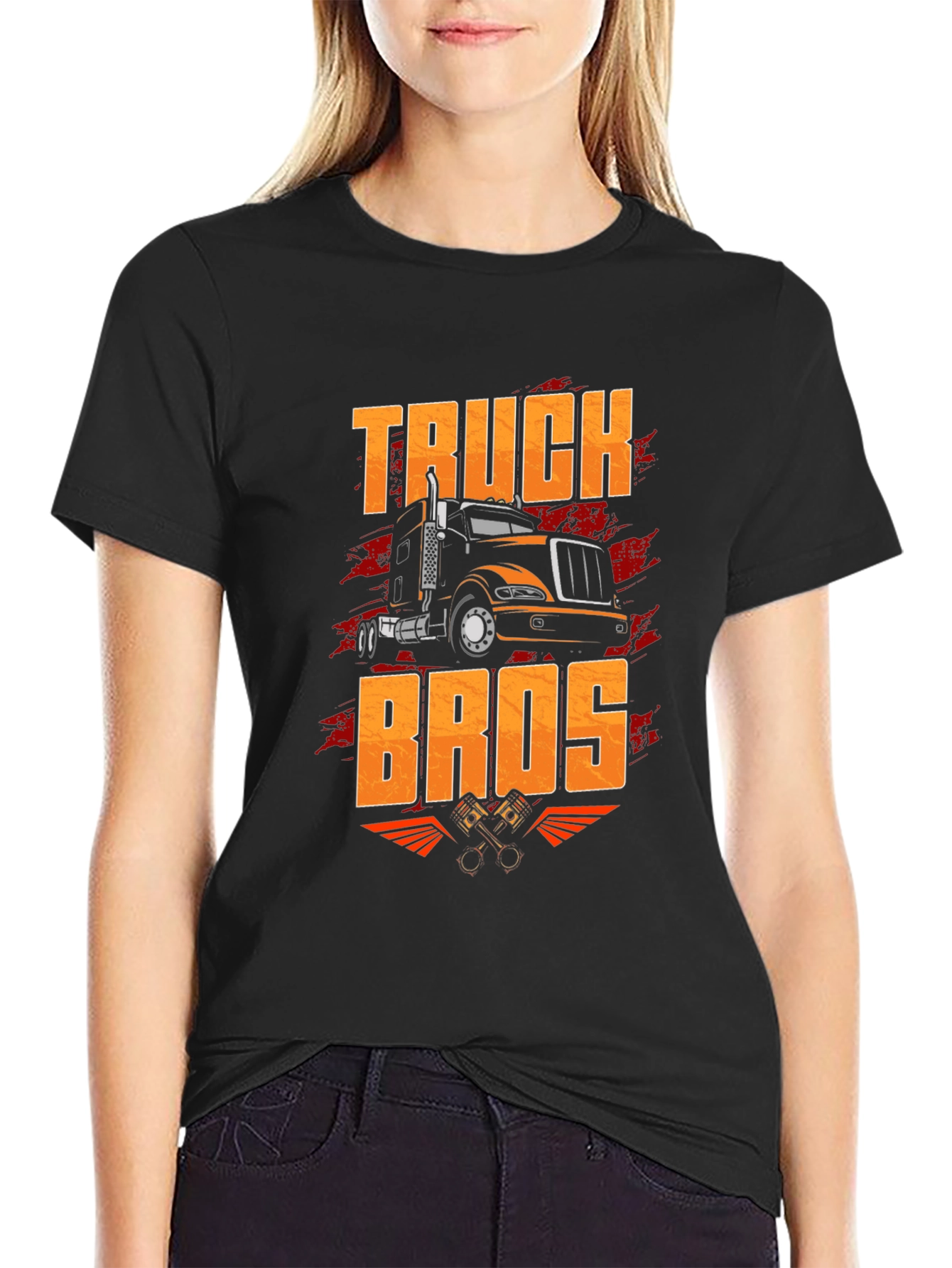 Truck Bros Graphic Tee - Black Crew Neck T-Shirt