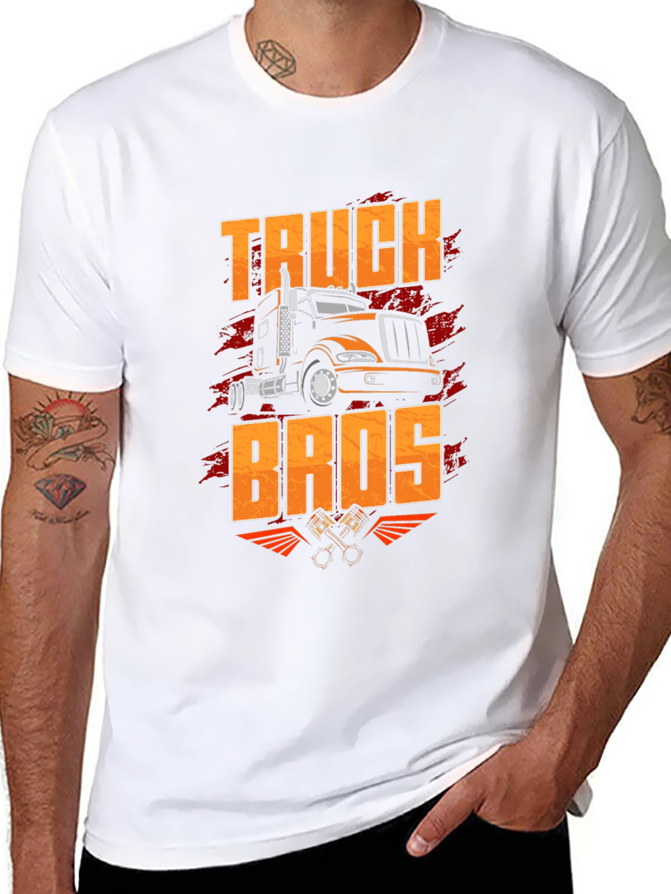 Truck Bros Graphic Tee - Black Crew Neck T-Shirt
