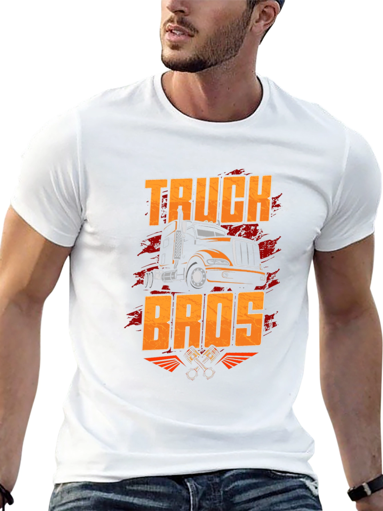 Truck Bros Graphic Tee - Black Crew Neck T-Shirt
