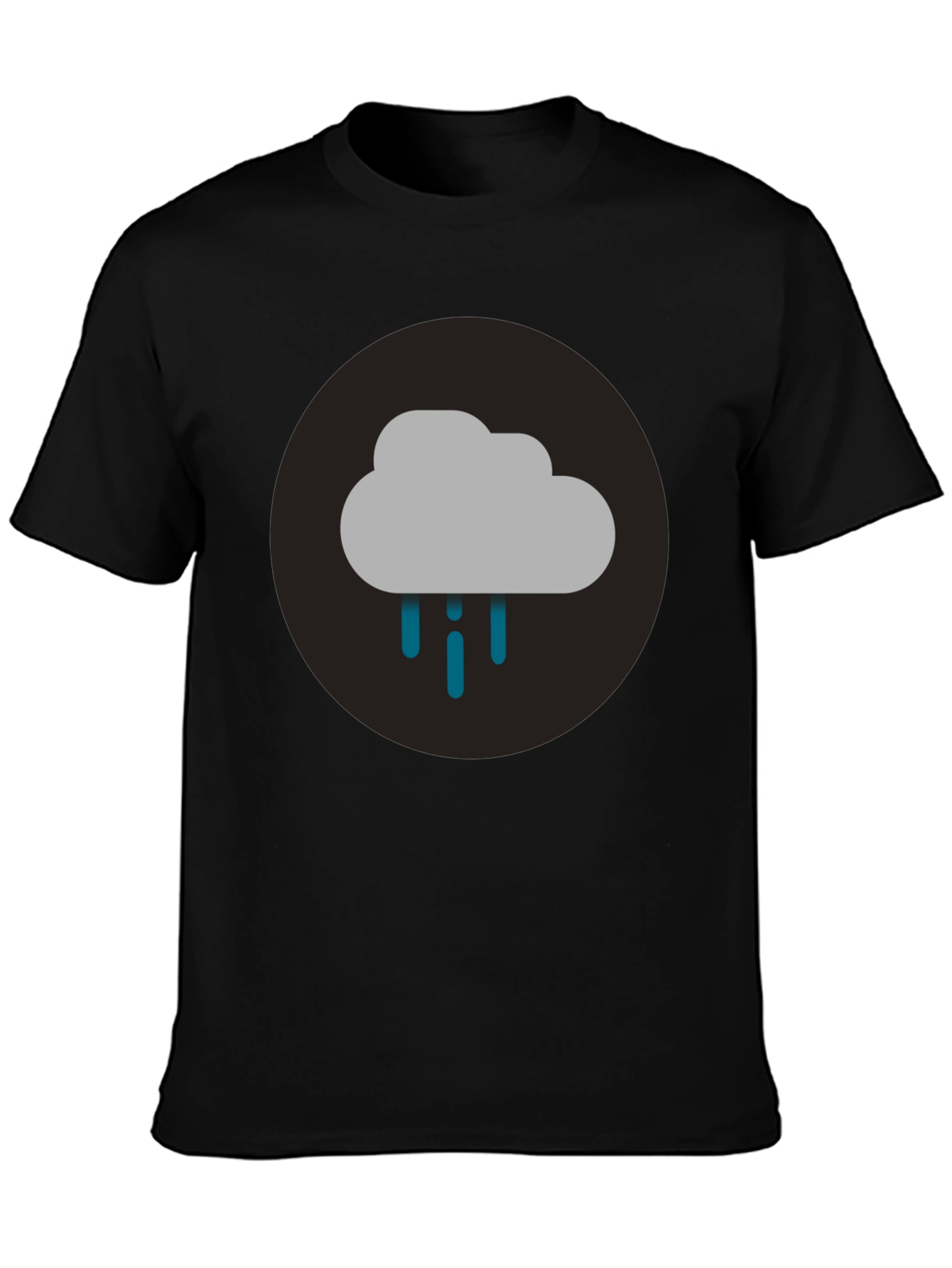 Cloudy Day Graphic Tee - Black Cotton T-Shirt