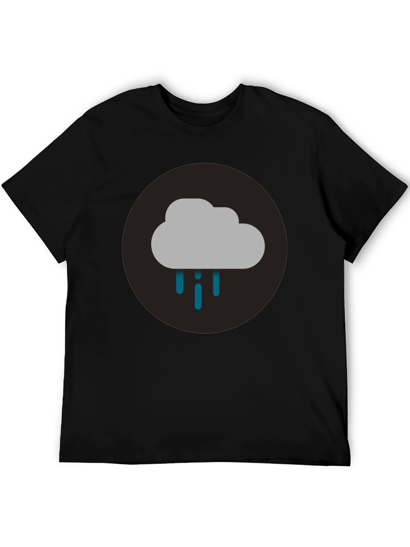 Cloudy Day Graphic Tee - Black Cotton T-Shirt