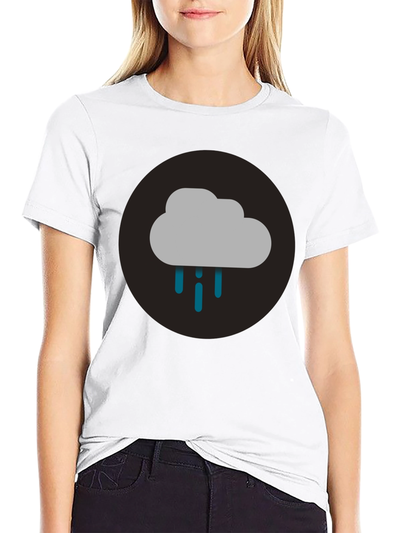 Cloudy Day Graphic Tee - Black Cotton T-Shirt