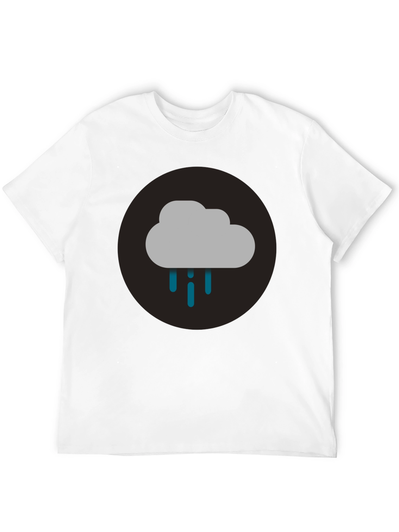 Cloudy Day Graphic Tee - Black Cotton T-Shirt