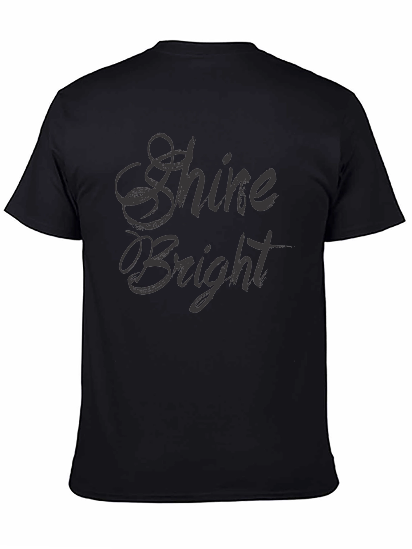 Shine Bright Black Graphic Tee for Men