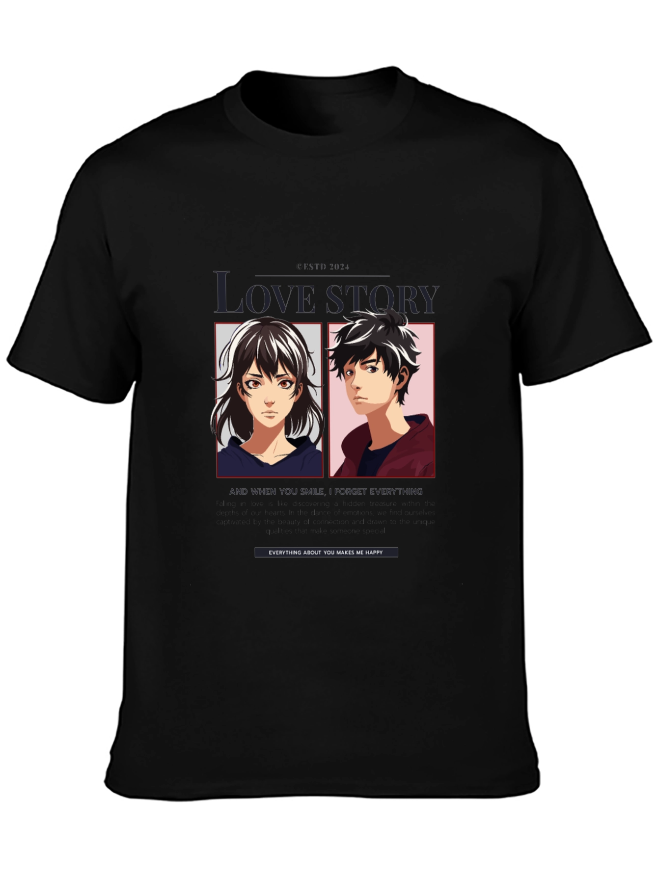 Love Story Anime Graphic T-Shirt