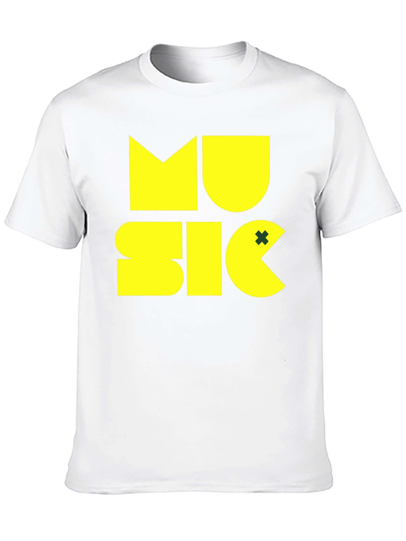 Music Graphic Black Tee - Fun Pacman Style