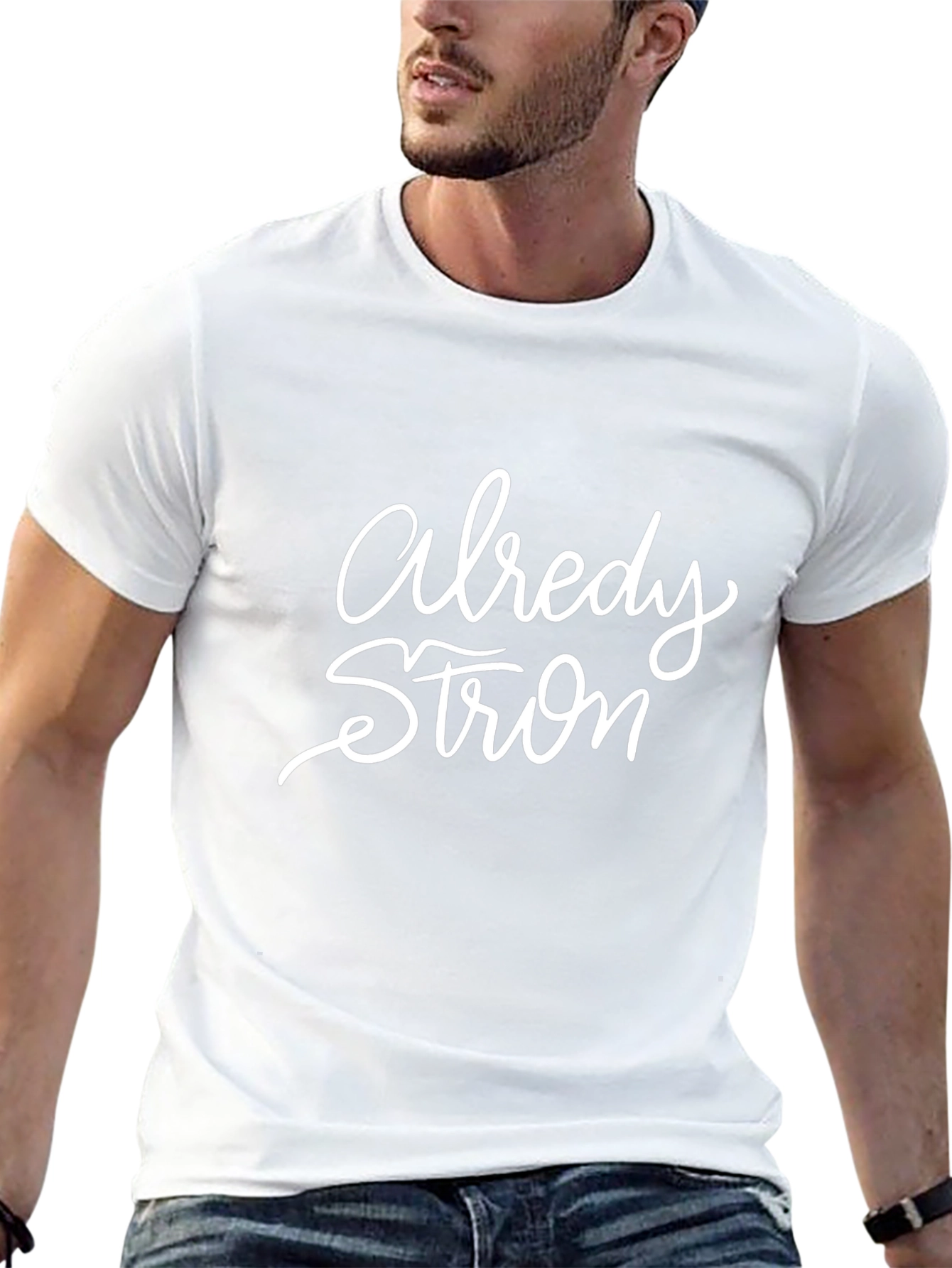 Already Strong Graphic Tee - Black Cotton Blend