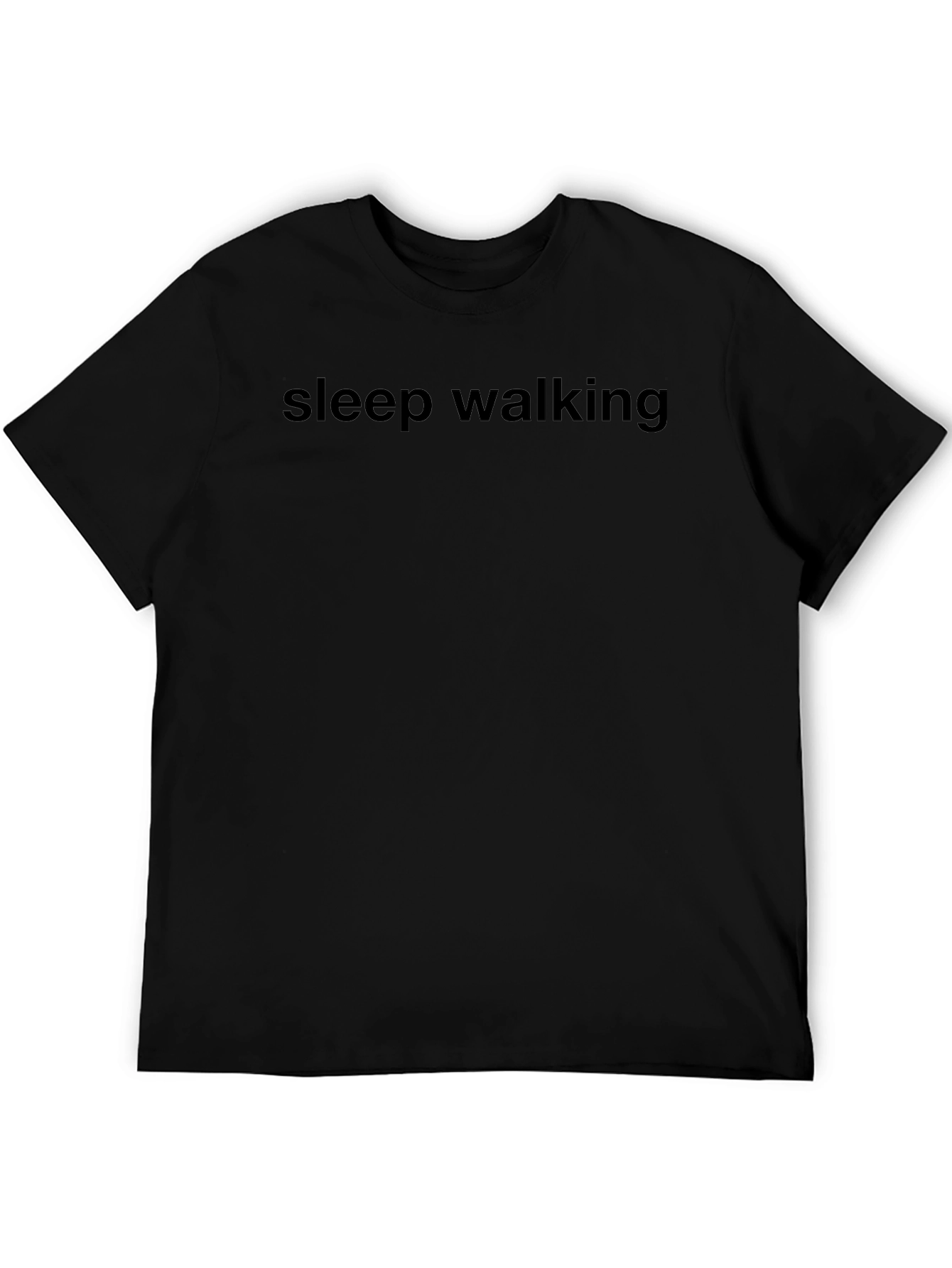 Sleep Walking Graphic Tee - Soft Black Cotton T-Shirt