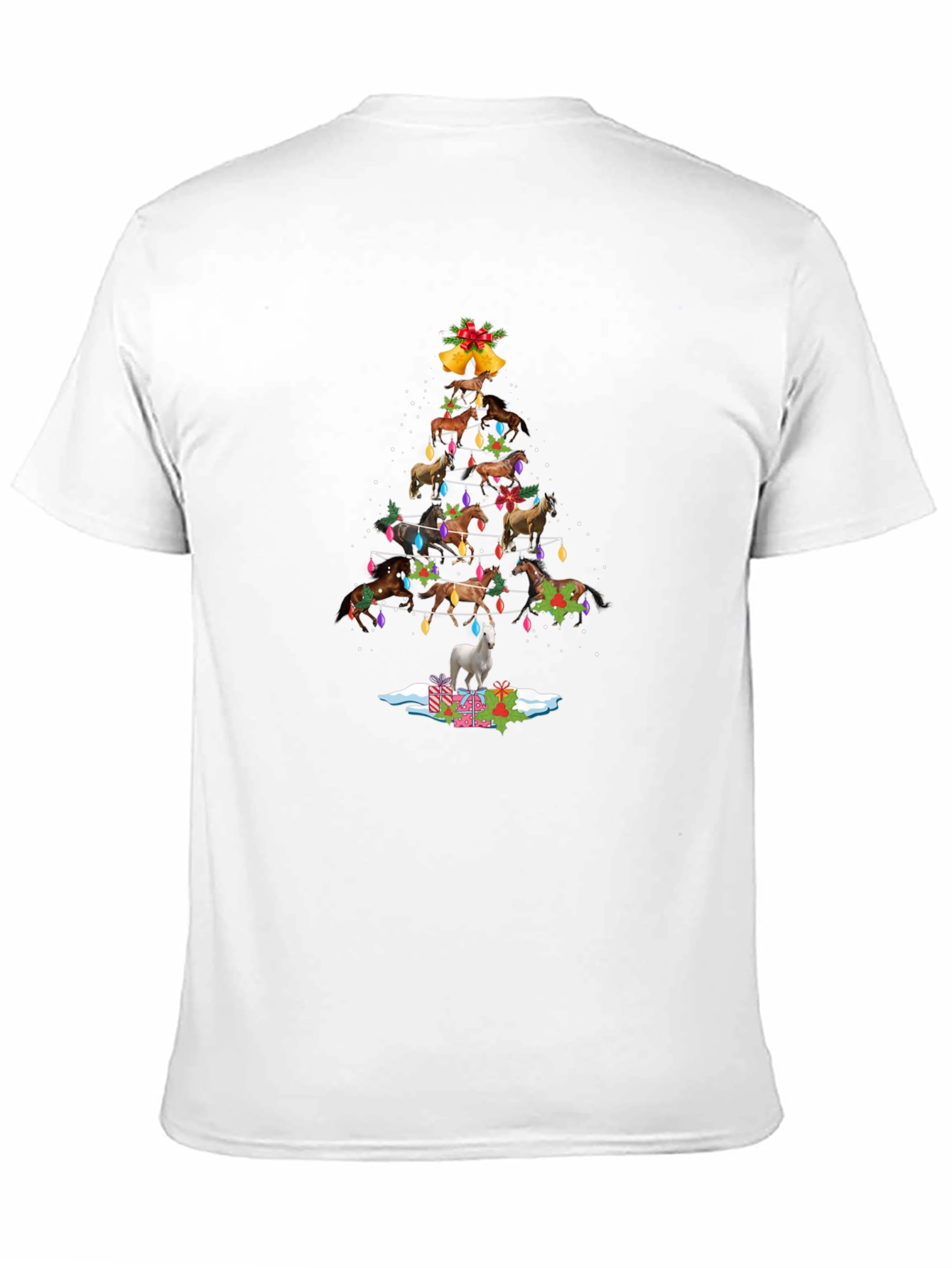 Horse Christmas Tree T-Shirt - Festive Holiday Apparel