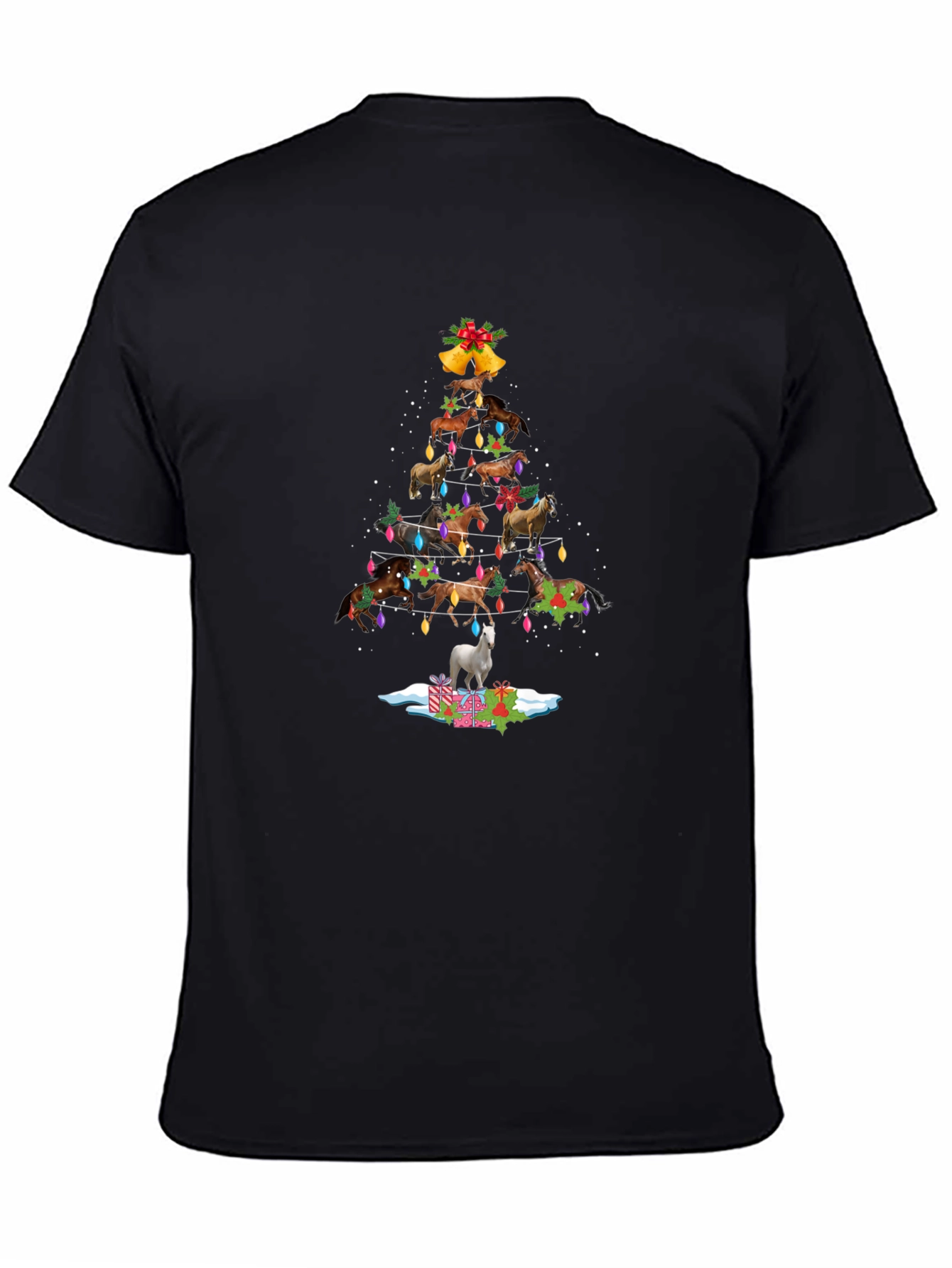 Horse Christmas Tree T-Shirt - Festive Holiday Apparel