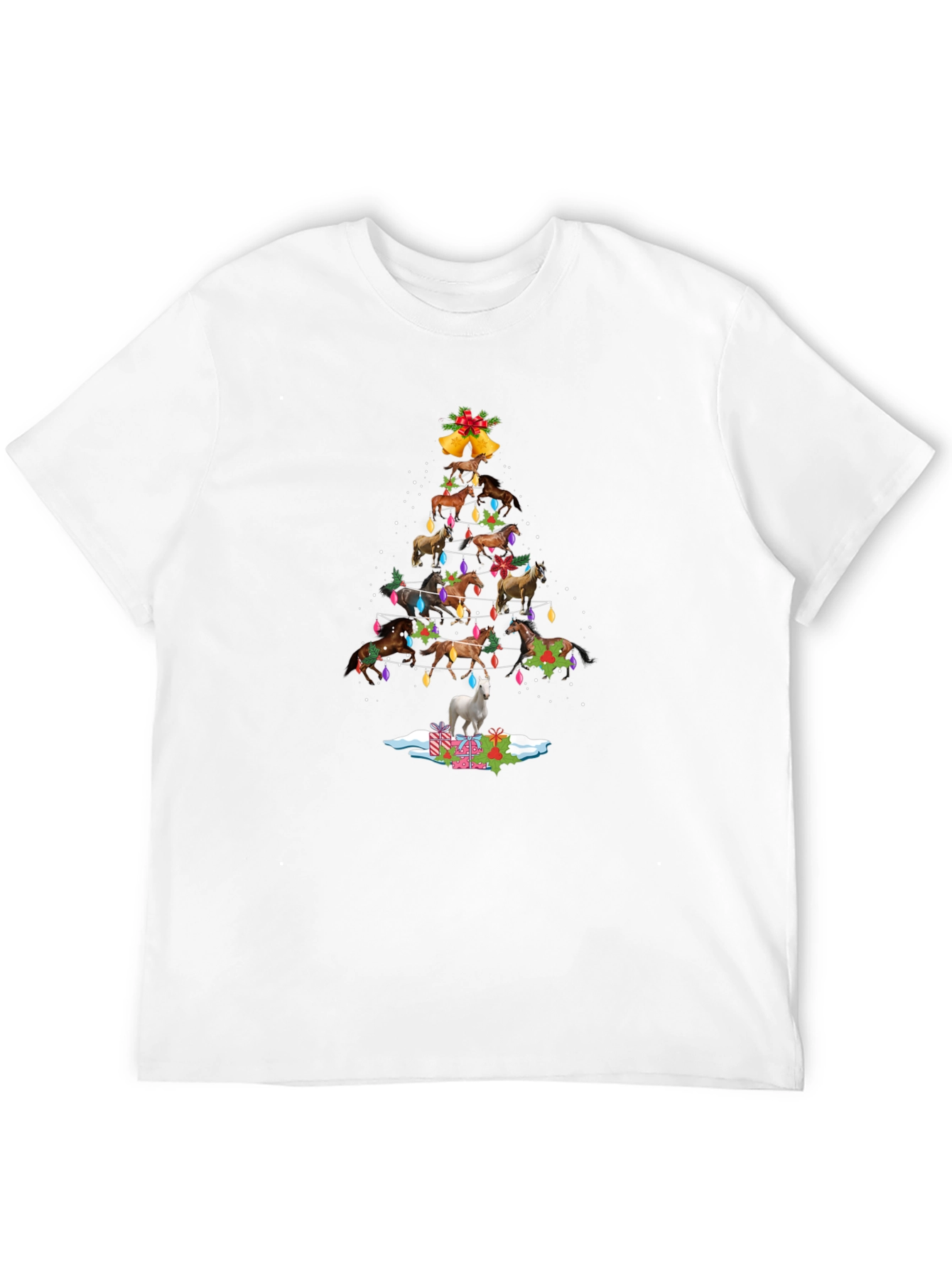 Horse Christmas Tree T-Shirt - Festive Holiday Apparel