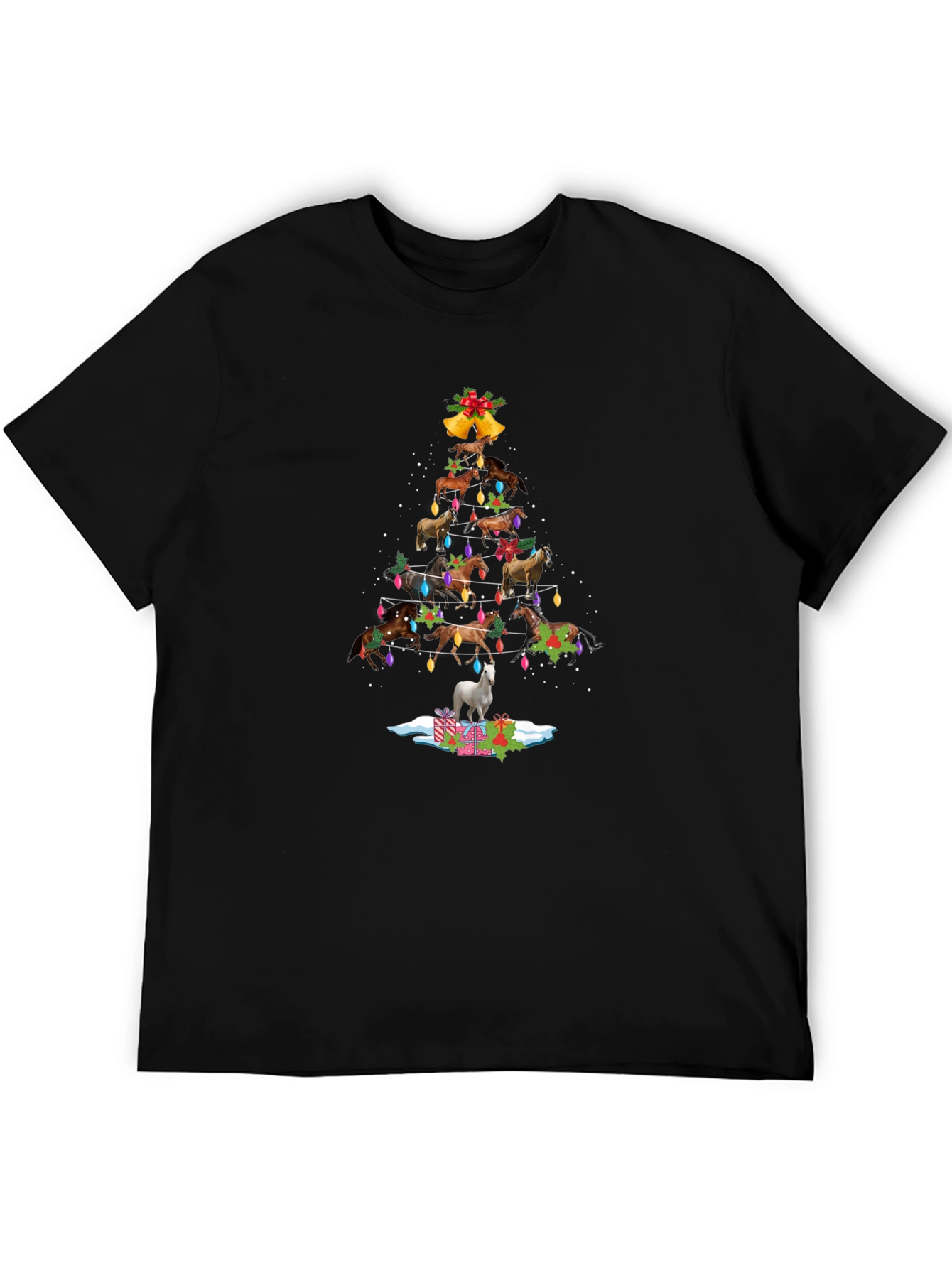 Horse Christmas Tree T-Shirt - Festive Holiday Apparel