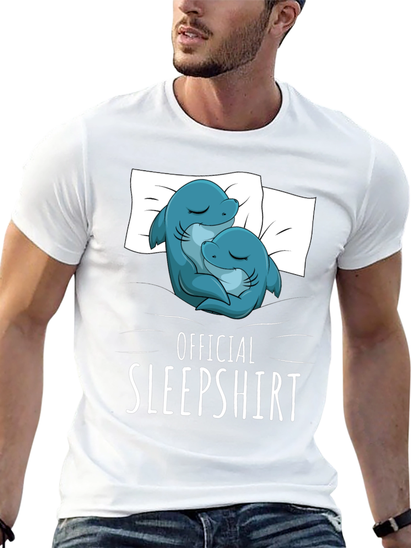 Official Sleepshirt - Cute Shark Couple T-Shirt