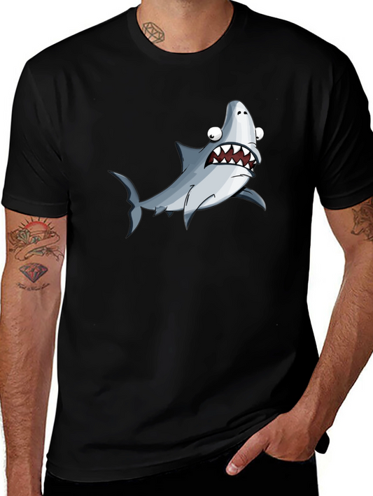 Funny Shark Graphic T-Shirt - Black Cotton Tee