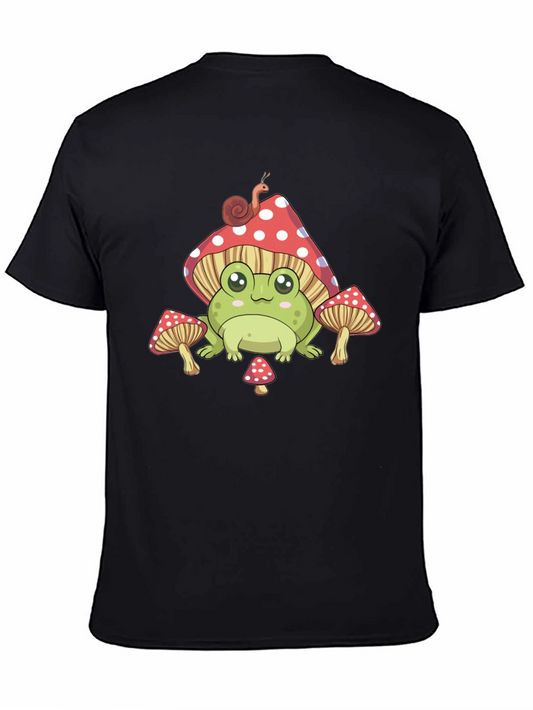 Cute Frog on Mushroom Graphic Tee