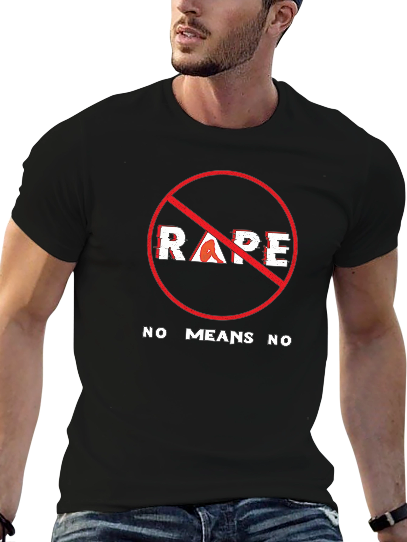 Anti-Rape Awareness T-Shirt - No Means No Message