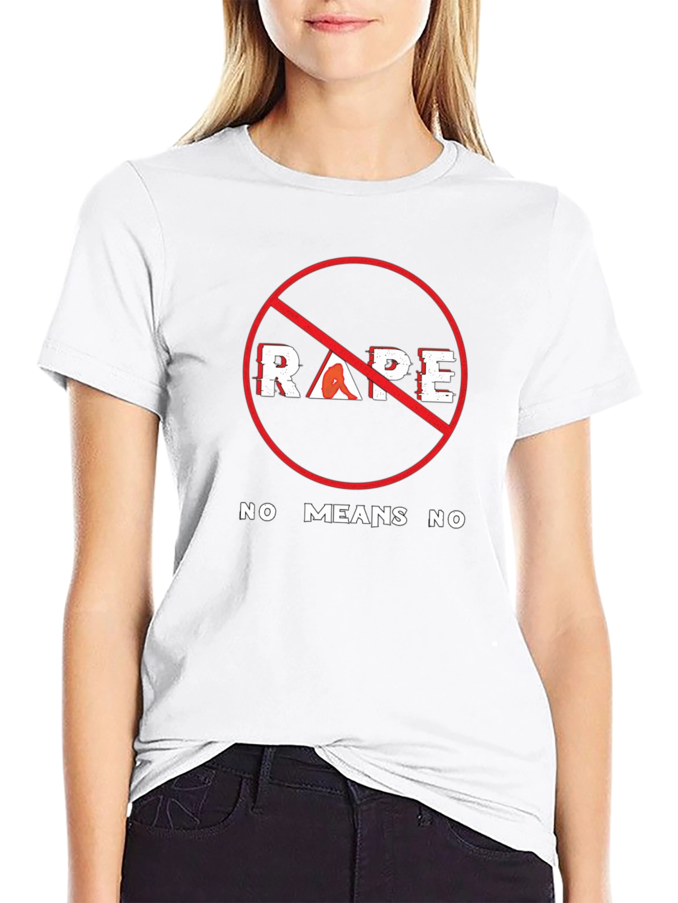 Anti-Rape Awareness T-Shirt - No Means No Message