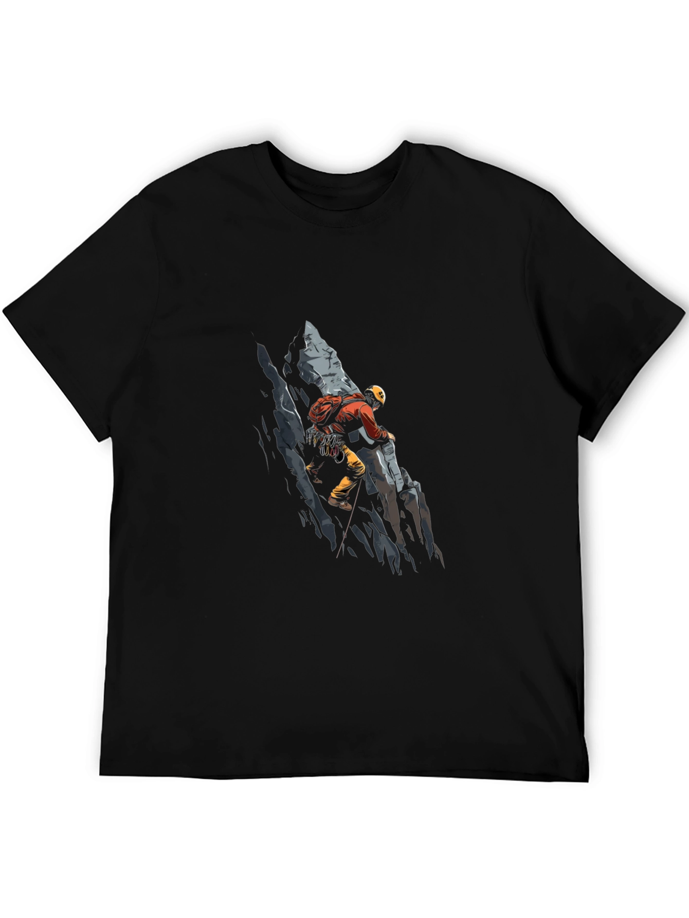 Climber Graphic Tee - Black Cotton T-Shirt