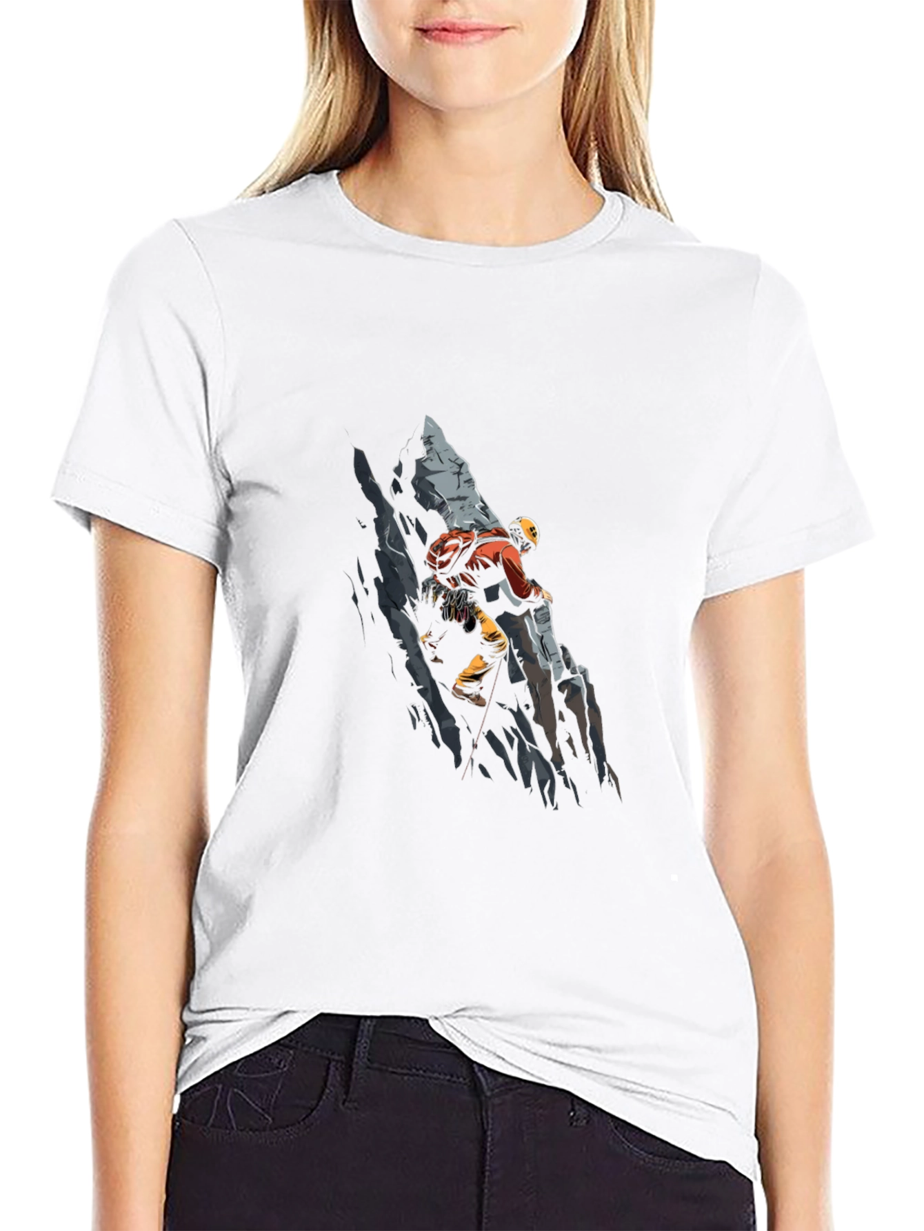 Climber Graphic Tee - Black Cotton T-Shirt