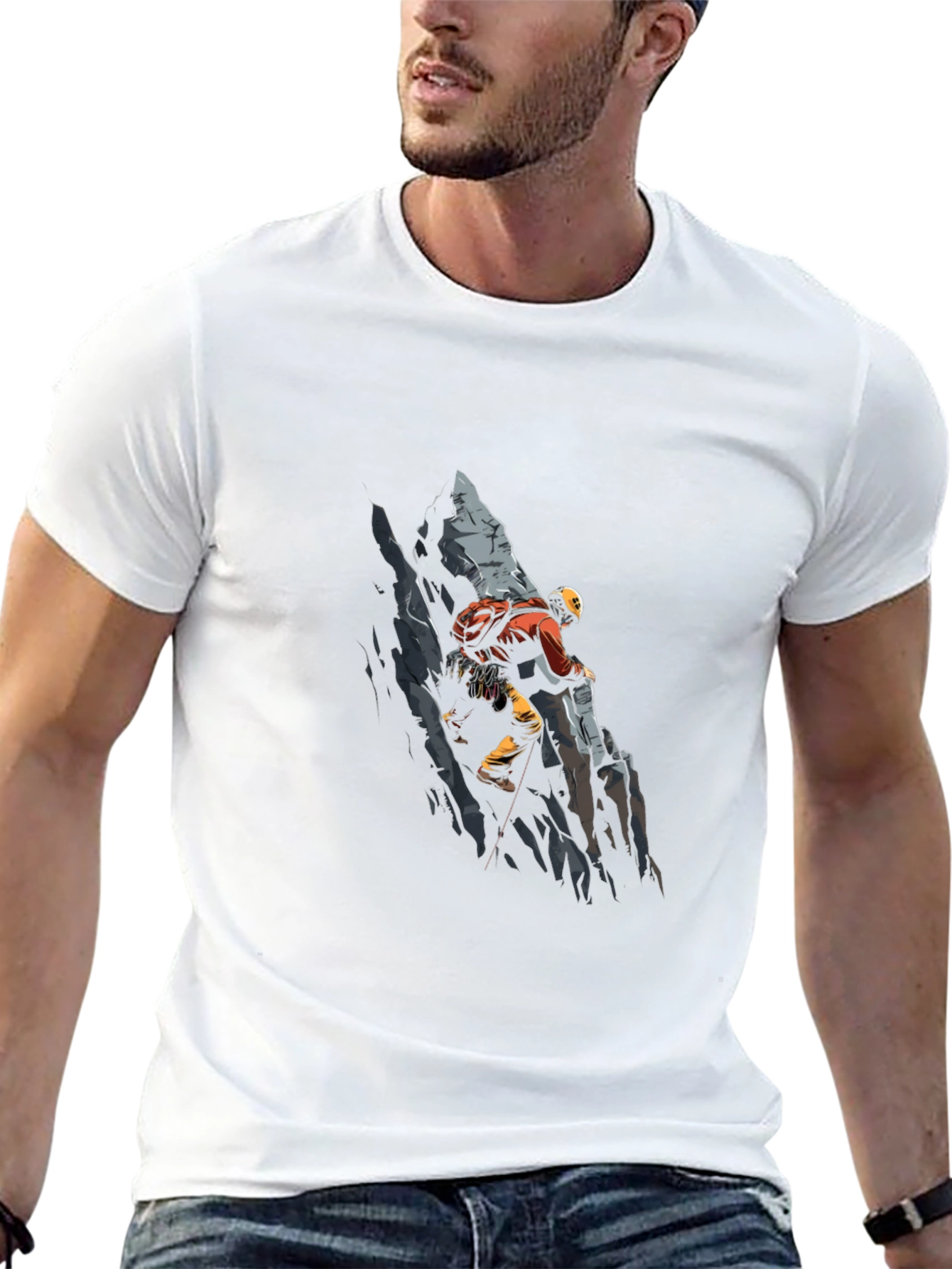 Climber Graphic Tee - Black Cotton T-Shirt