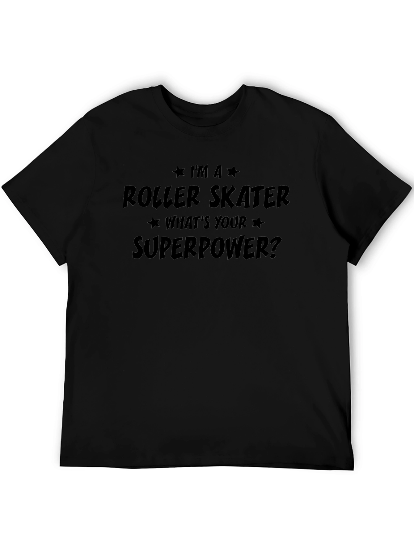 Roller Skater Superpower T-Shirt - Black Cotton Tee
