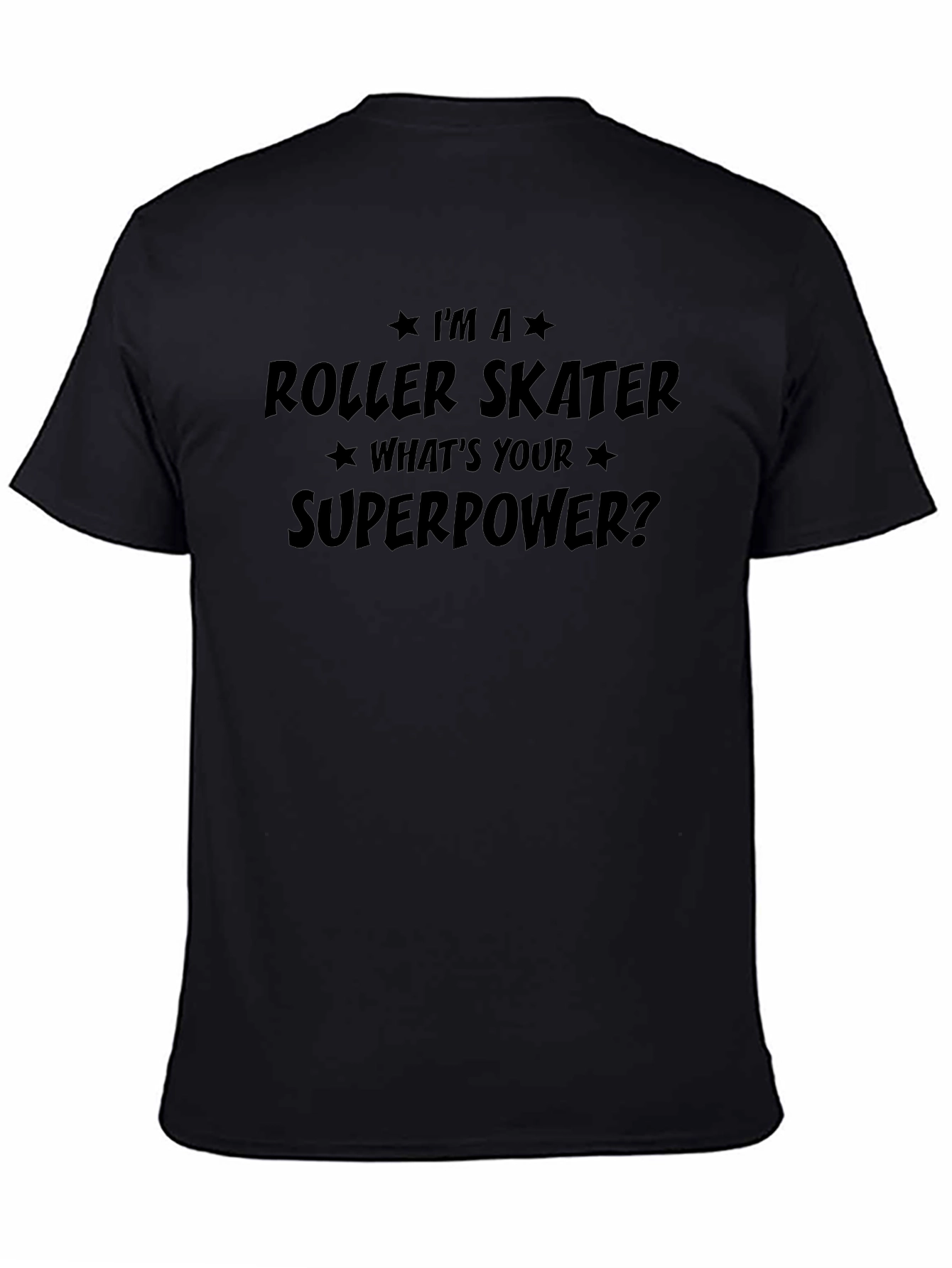 Roller Skater Superpower T-Shirt - Black Cotton Tee
