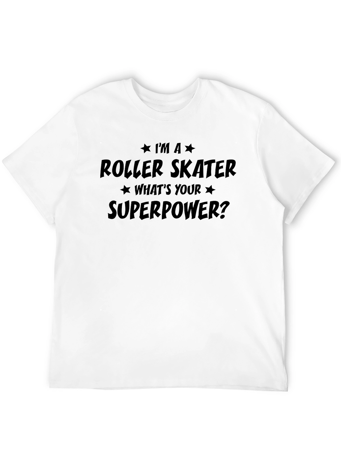 Roller Skater Superpower T-Shirt - Black Cotton Tee
