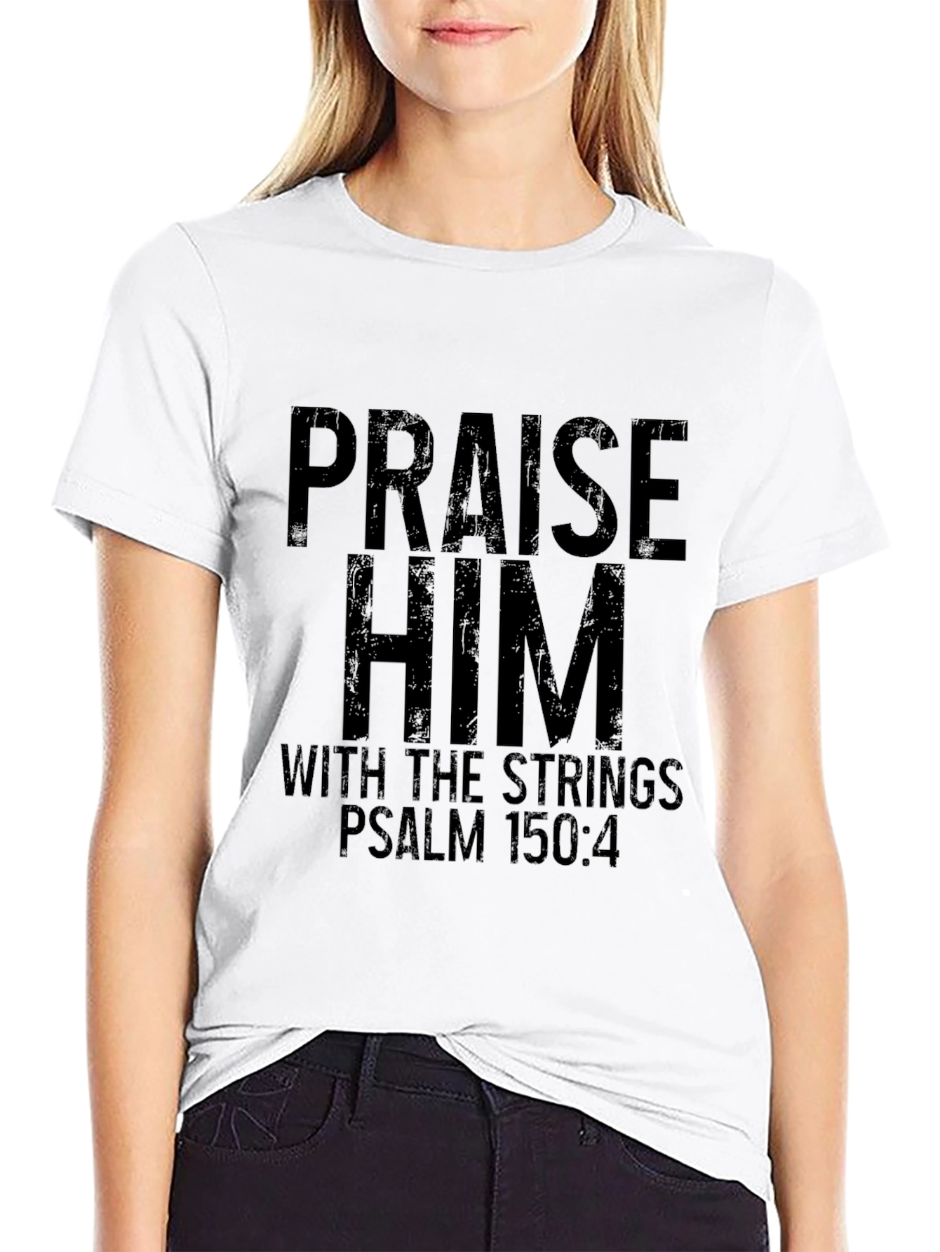 Praise Him Mens Black Christian T-Shirt