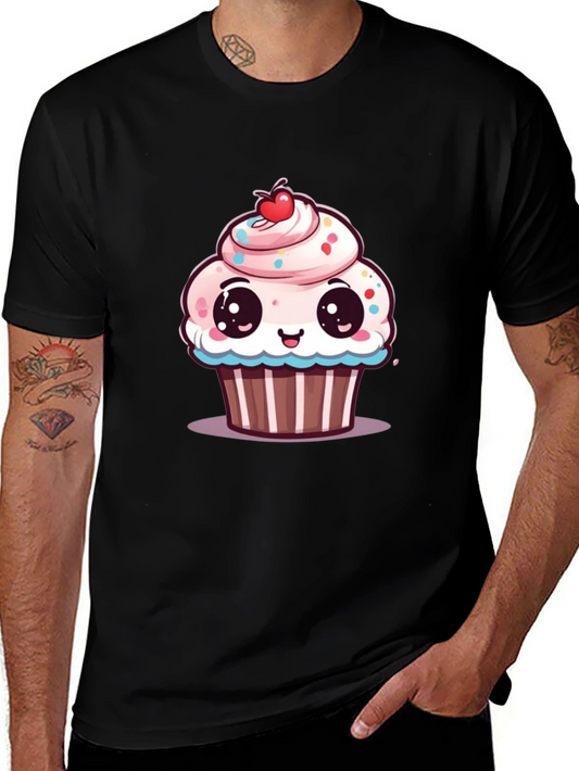 Cute Cartoon Cupcake Graphic T-Shirt