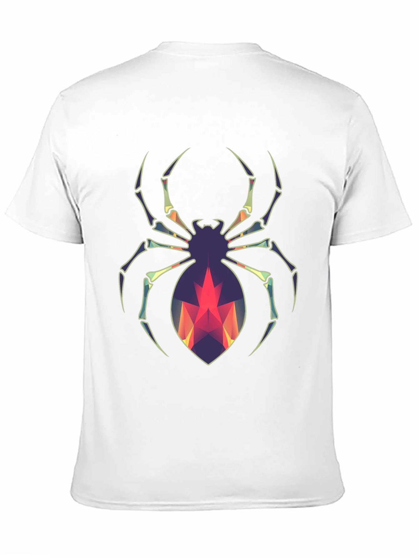 Geometric Spider Graphic Tee - Modern Halloween Style