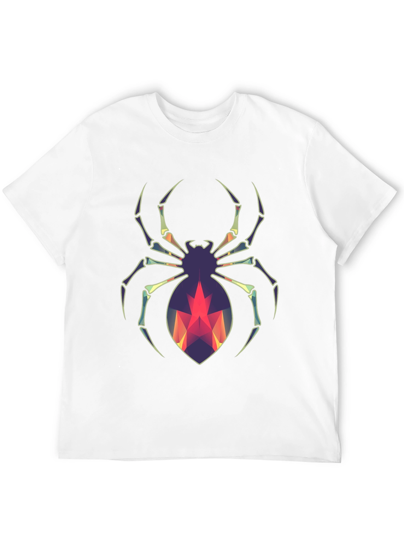 Geometric Spider Graphic Tee - Modern Halloween Style
