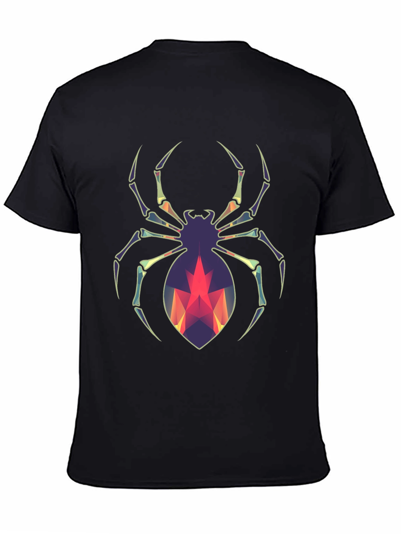 Geometric Spider Graphic Tee - Modern Halloween Style