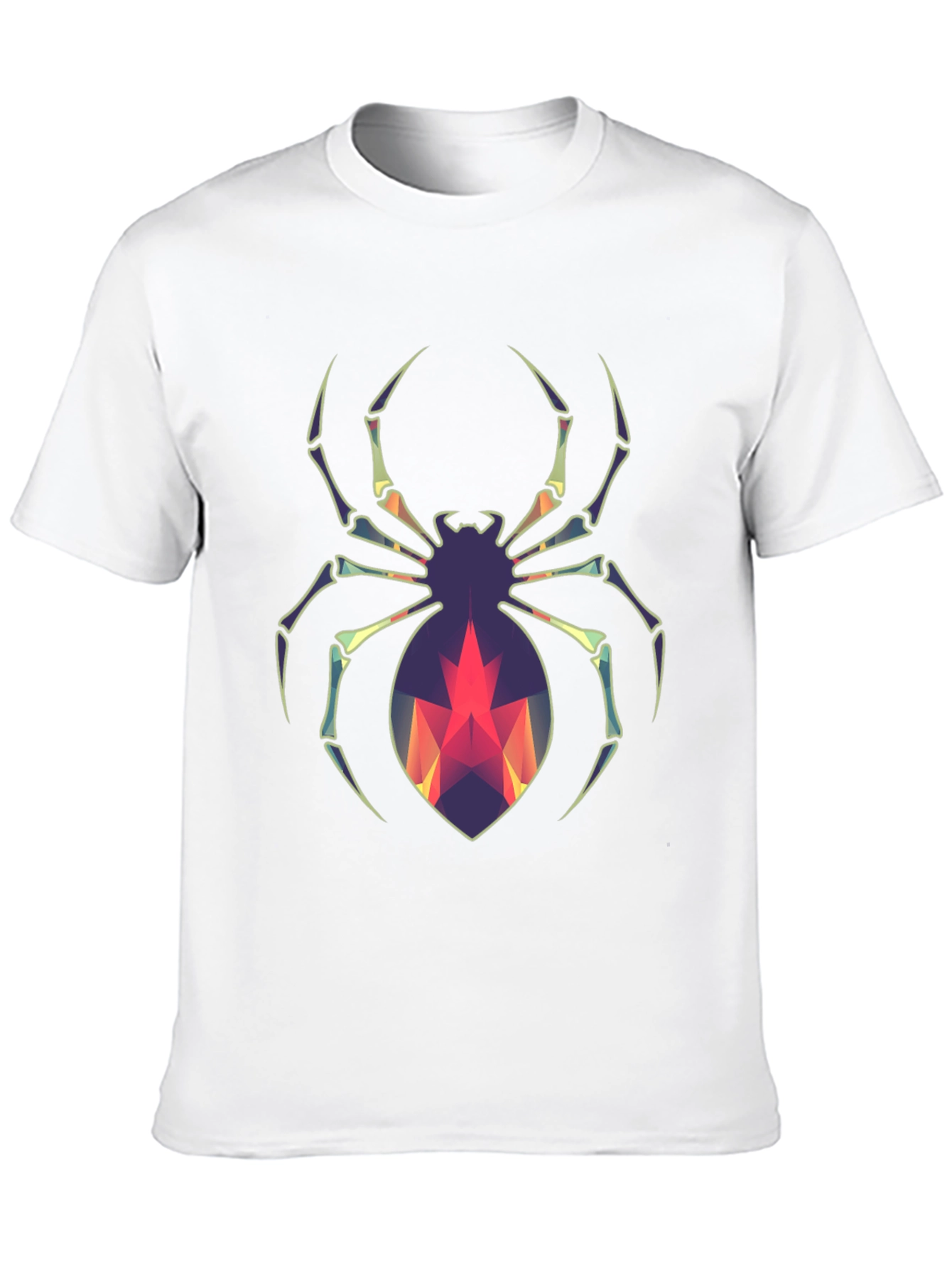 Geometric Spider Graphic Tee - Modern Halloween Style