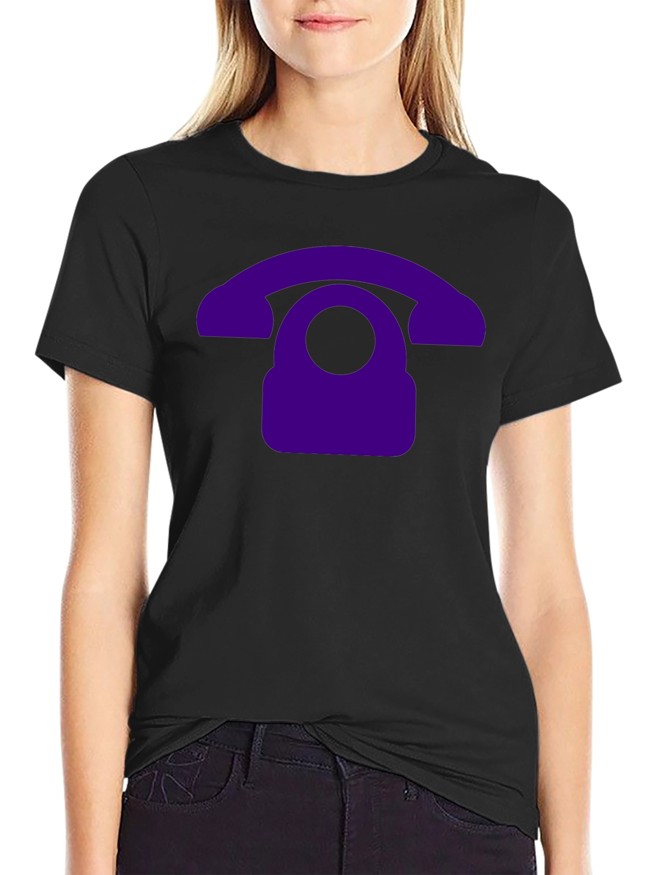 Retro Purple Phone Graphic T-Shirt