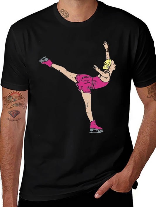 Figure Skater Graphic T-Shirt - Black